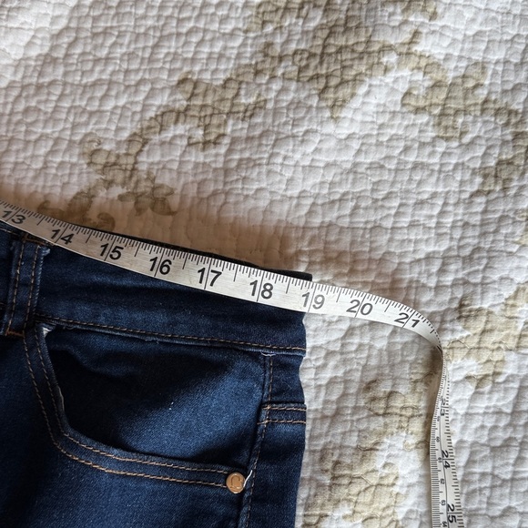 Stylish Dark Blue Distressed Pencil Skirt - Picture 6 of 7